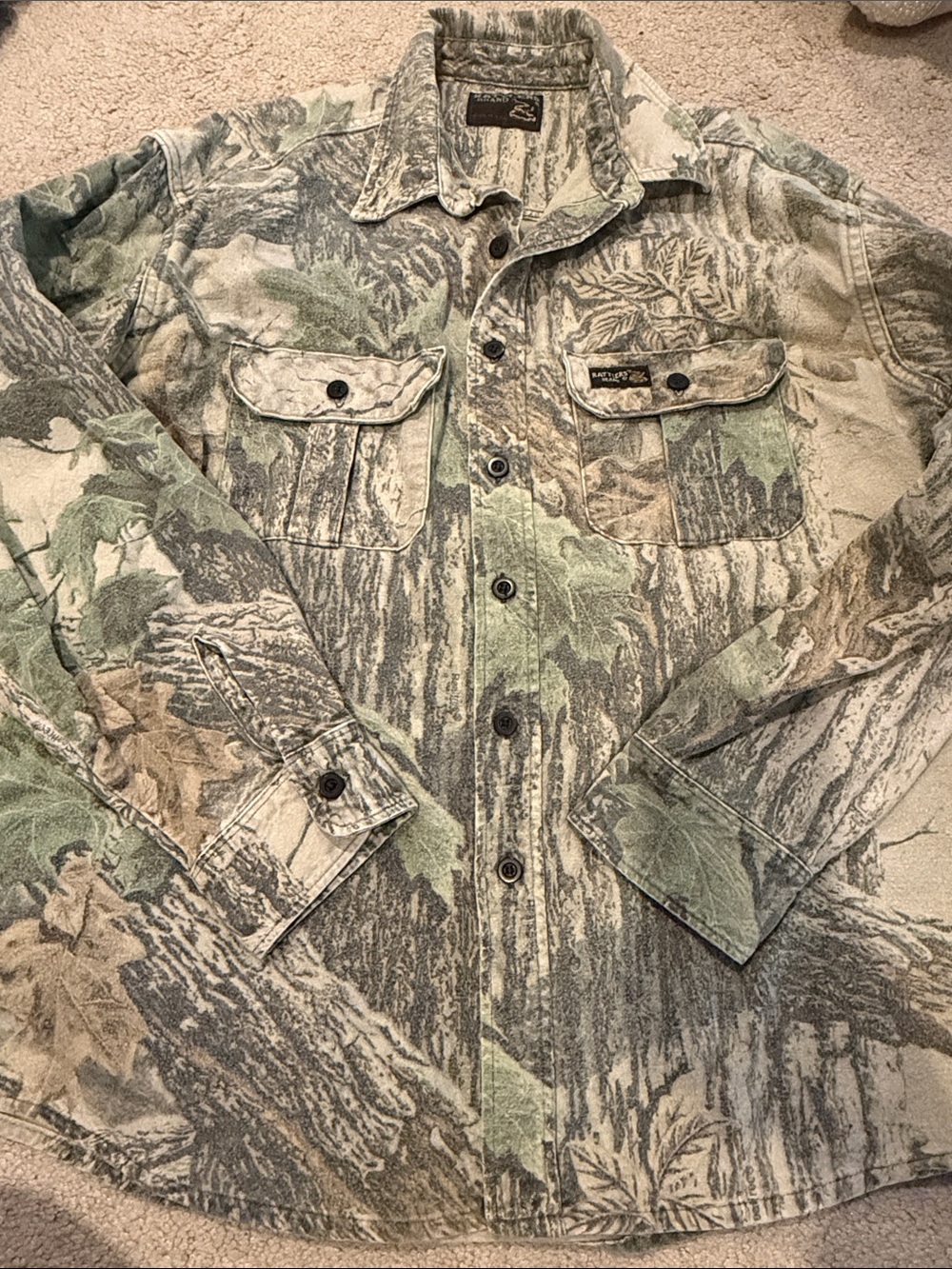 Rattlers brand Camo Button-Front Men's heavy flannel button down sz medium